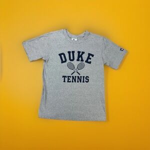 VTG‎ 80s Duke Blue Devils Tennis T-Shirt Made USA The Cotton Exchange Large